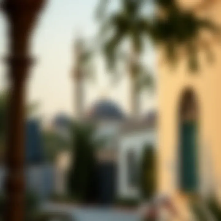 A scenic view of a neighborhood mosque during Jummah prayer