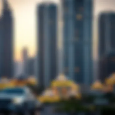 Dubai skyline featuring high-rise buildings