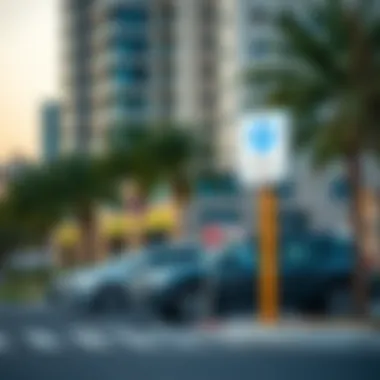 Diagram of parking regulations in Dubai