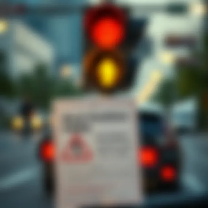 Fine notice for red light violation