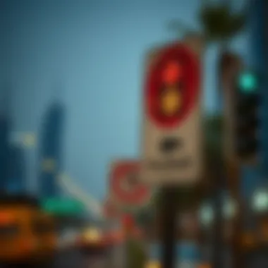 Road sign indicating traffic rules