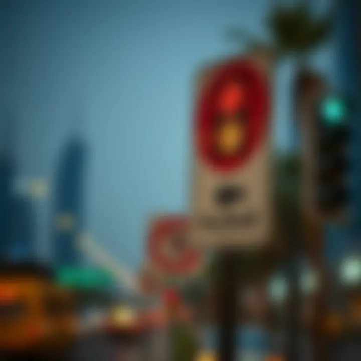 Road sign indicating traffic rules