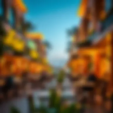 A lively scene at Riverland Dubai highlighting its diverse dining options