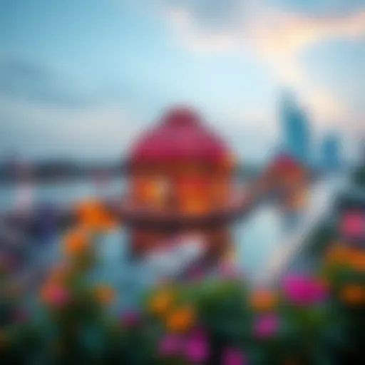 A panoramic view of Riverland Dubai showcasing its vibrant attractions