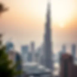 Burj Khalifa towering over the Dubai skyline