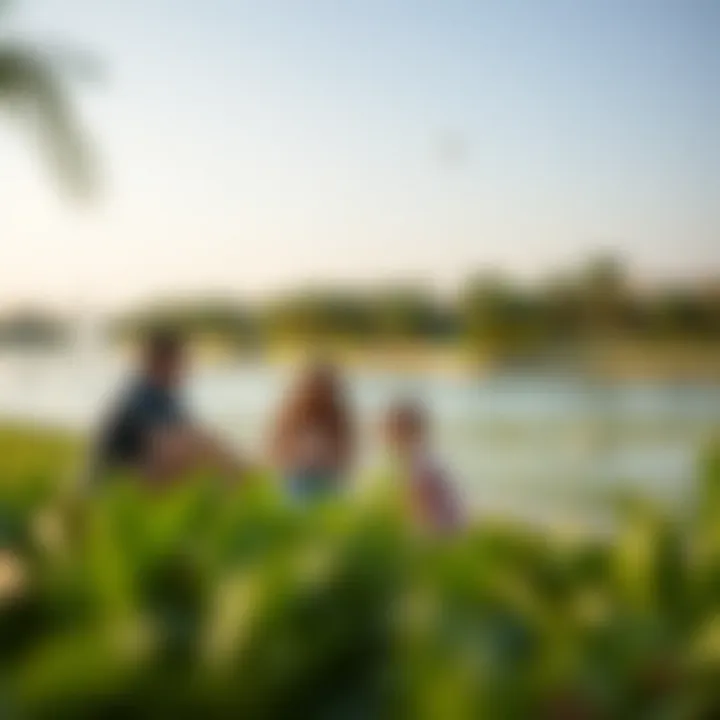 Family enjoying leisure time at Al Nahda Pond Park