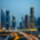 Stunning skyline view of JLT Cluster with its unique architecture