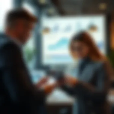 Investors analyzing real estate market trends on a digital device