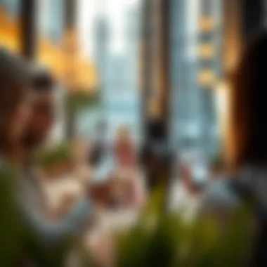 Conceptual image of residents and visitors benefiting from digital services