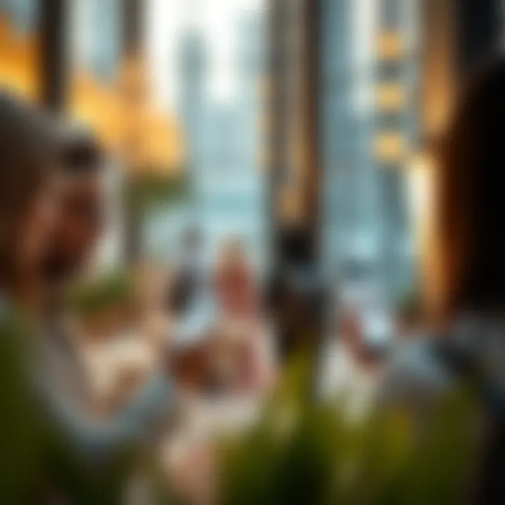 Conceptual image of residents and visitors benefiting from digital services