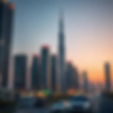 Dubai Skyline and Real Estate Development Dubai skyline showcasing real estate development