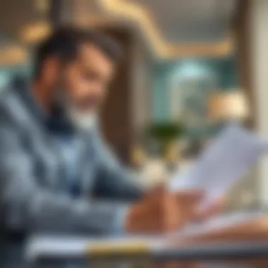 Property Documents Review by Investor Real estate investor reviewing property documents