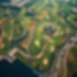 Stunning Aerial View of Yas Golf Course Aerial view of Yas Golf course showcasing its lush greens and layout