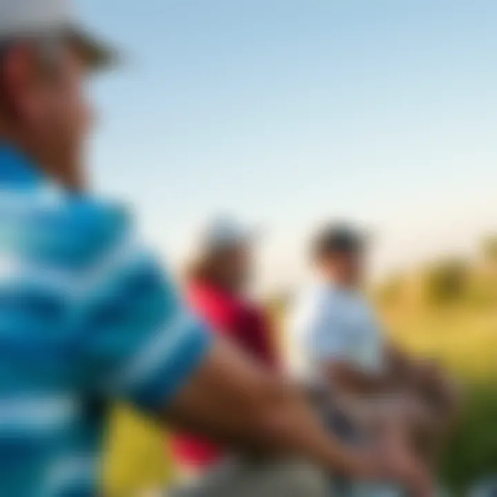 Close-up of golfers enjoying the course at Yas Golf