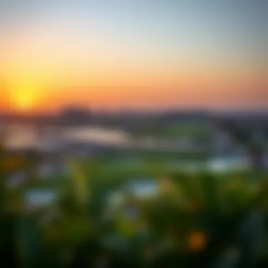 Serene sunset view over Yas Golf course