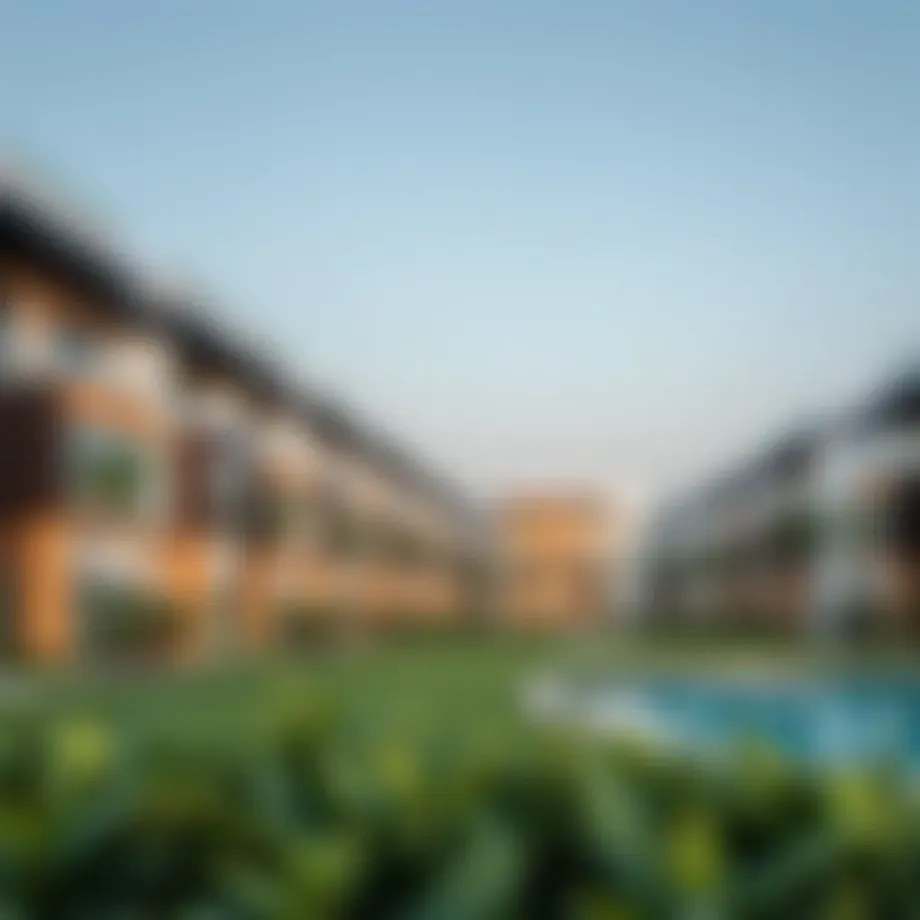 Scenic view of Yas Island staff housing complex showcasing modern architecture